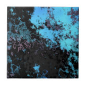 Blauw, Grijs en Paarse Marmer Abstract Tegeltje (Voorkant)