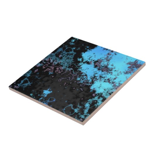 Blauw, Grijs en Paarse Marmer Abstract Tegeltje (Zijkant)