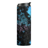 Blauw, Grijs en Paarse Marmer Abstract Thermosbeker (Gedraaid links)