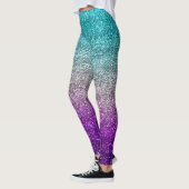 Blauw, grijs en paarse verloop glitters leggings (Links)