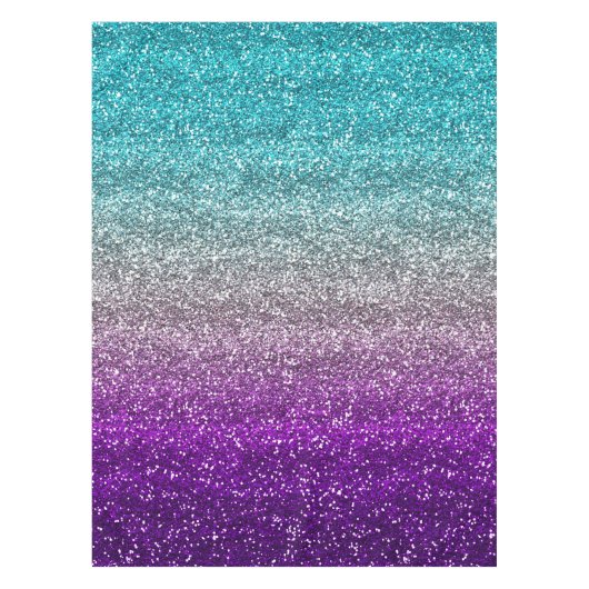 Blauw, grijs en paarse verloop glitters tafelkleed (Voorkant)