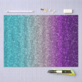Blauw, grijs en paarse verloop glitters tissuepapier (Craft)