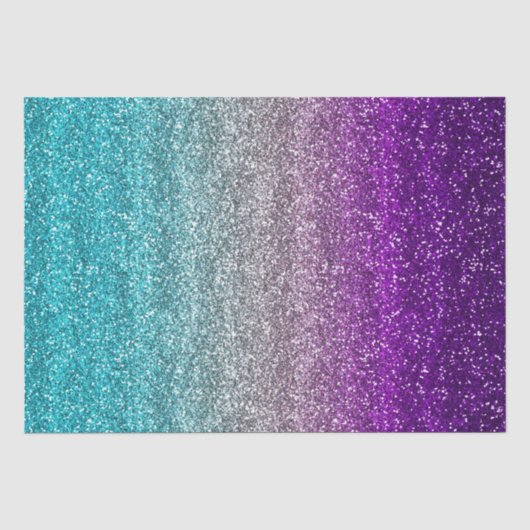 Blauw, grijs en paarse verloop glitters tissuepapier (Voorkant)