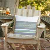 Blauw grijs en wit buitenkussen (Stoel)