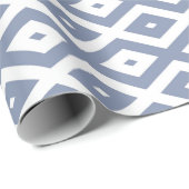 Blauw grijs en wit diamantpatroon cadeaupapier (Rol Hoek)