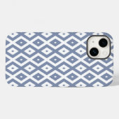 Blauw grijs en wit diamantpatroon Case-Mate iPhone case (Achterkant (horizontaal))