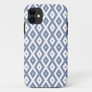 Blauw grijs en wit diamantpatroon Case-Mate iPhone case