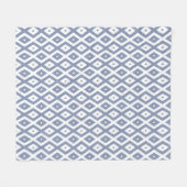 Blauw grijs en wit diamantpatroon fleece deken (Voorkant (Horizontaal))