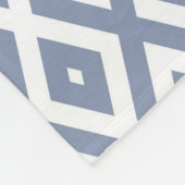 Blauw grijs en wit diamantpatroon fleece deken (Hoek)