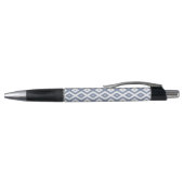 Blauw grijs en wit diamantpatroon pen (Bovenkant)
