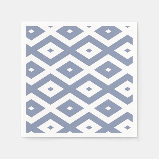 Blauw grijs en wit diamantpatroon servet (Voorkant)