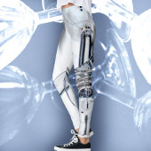 Blauw Grijs en Wit Draaiend Abstract Leggings
