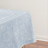 Blauw grijs en wit elegant Damasstijlpatroon Tafelkleed (Voorbeeld)