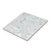 Blauw grijs en wit grijs, gemarmerd patroon tegeltje (Zijkant)