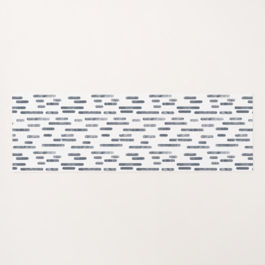 Blauw Grijs en Wit Inky Roundlines Patroon Yogamat (Achterkant (horizontaal))