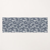 Blauw Grijs en Wit Inky Roundlines Patroon Yogamat (Voorkant (horizontaal))