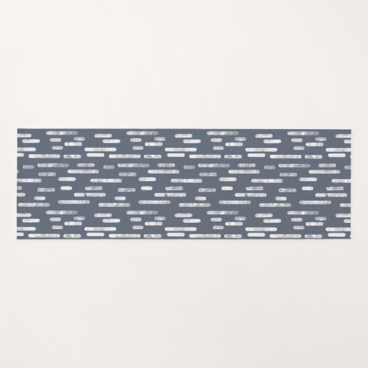 Blauw Grijs en Wit Inky Roundlines Patroon Yogamat (Voorkant (horizontaal))