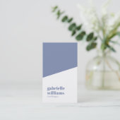 Blauw grijs en wit minimalistisch ontwerp visitekaartje (Staand voorkant)