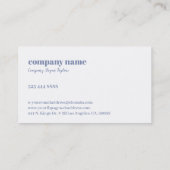 Blauw grijs en wit minimalistisch ontwerp visitekaartje (Achterkant)