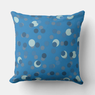 blauw, grijs en wit stippen abstract kussen