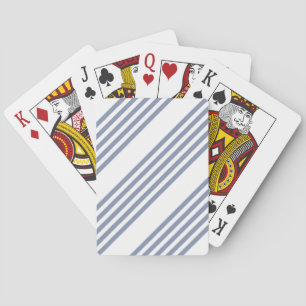 Blauw-grijs en wit vijf streepjespatroon pokerkaarten