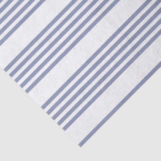 Blauw-grijs en wit vijf streepjespatroon tissuepapier (Detail)