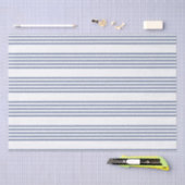 Blauw-grijs en wit vijf streepjespatroon tissuepapier (Craft)