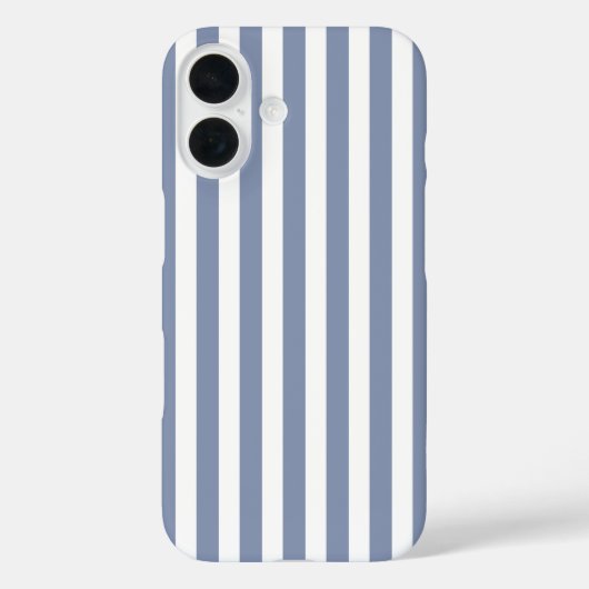 Blauw grijs en witte candy strepen Case-Mate iPhone case (Achterkant)