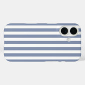 Blauw grijs en witte candy strepen Case-Mate iPhone case (Achterkant (horizontaal))