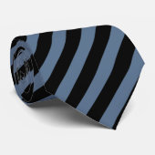 Blauw grijs en zwarte strepen stropdas (Opgerold)