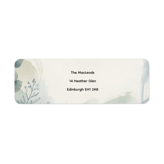 Blauw Grijs Eucalyptus Retouradres Label (Voorkant)