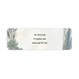 Blauw Grijs Eucalyptus Retouradreslabel Etiket