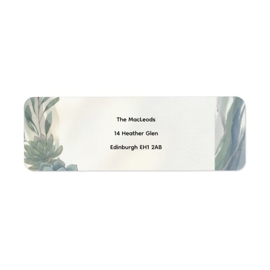 Blauw Grijs Eucalyptus Retouradreslabel Etiket (Voorkant)