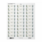 Blauw Grijs Eucalyptus Retouradreslabel Etiket (Full Sheet)