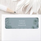 Blauw Grijs Eucalyptus Retouradreslabel Etiket (Insitu)