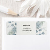 Blauw Grijs Eucalyptus Retouradreslabel Etiket (Insitu)
