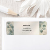 Blauw Grijs Eucalyptus Retouradreslabel Etiket (Insitu)