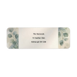 Blauw Grijs Eucalyptus Retouradreslabel Etiket