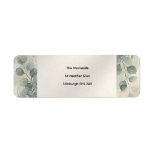 Blauw Grijs Eucalyptus Retouradreslabel Etiket