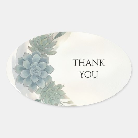 Blauw Grijs Eucalyptus Trouw Bedankt Sticker (Voorkant)