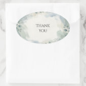 Blauw Grijs Eucalyptus Trouw Bedankt Sticker (Tas)
