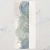Blauw Grijs Eucalyptus Trouwmenu Menu (Achterkant)