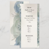 Blauw Grijs Eucalyptus Trouwmenu Menu (Voorkant / Achterkant)