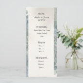 Blauw Grijs Eucalyptus Trouwmenu Menu (Staand voorkant)