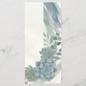 Blauw Grijs Eucalyptus Trouwmenu Menu (Achterkant)
