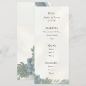 Blauw Grijs Eucalyptus Trouwmenu Menu (Voorkant / Achterkant)