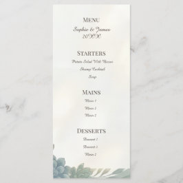 Blauw Grijs Eucalyptus Trouwmenu Menu