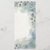Blauw Grijs Eucalyptus Trouwmenu Menu (Achterkant)