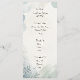 Blauw Grijs Eucalyptus Trouwmenu Menu