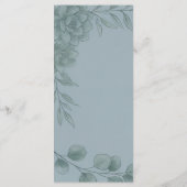 Blauw Grijs Eucalyptus Trouwmenu Menu (Achterkant)